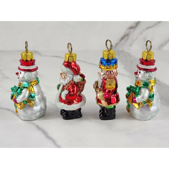 TWC Christmas Tree Ornaments Santa Snowman Nutcracker 4" Resin 90s Holidays x4 - Picture 8 of 15